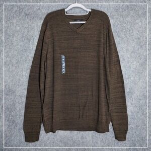 Rock Republic Men Sweater 2XL‎ Brown Marled Ribbed Knit Pullover Casual Preppy